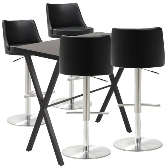 Set Homeville Bar Grappa/Luna svart konstläder/trä